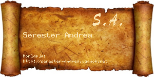 Serester Andrea névjegykártya